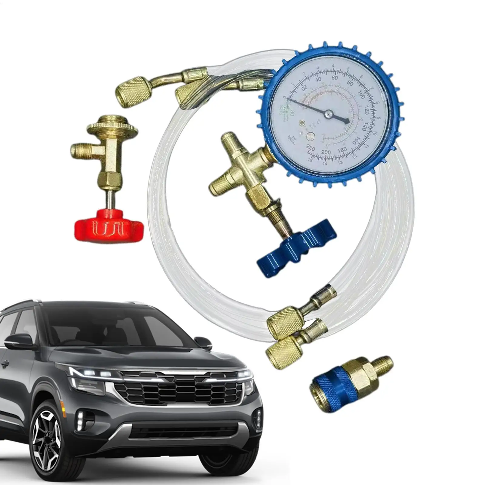 

Комплект для заправки автомобильного кондиционера, комплект шлангов для заправки переменного тока, набор инструментов для автомобильной фторины, набор манометров для грузовиков, автофургонов, автомобилей