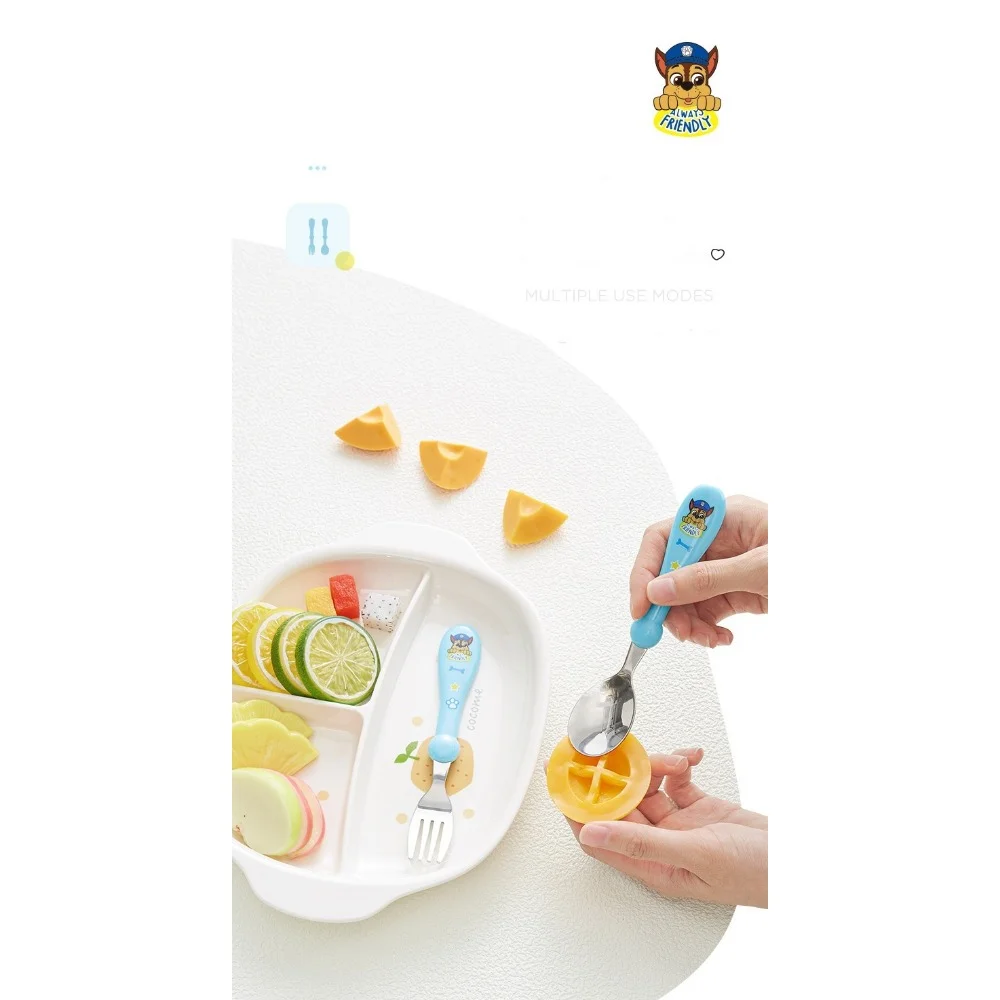 Paw Patrol Chase Skye Children's Tableware Cute Cartoon 316 Stainless Steel Baby Food Supplement Spoon Fork Kawaii Children Gift
