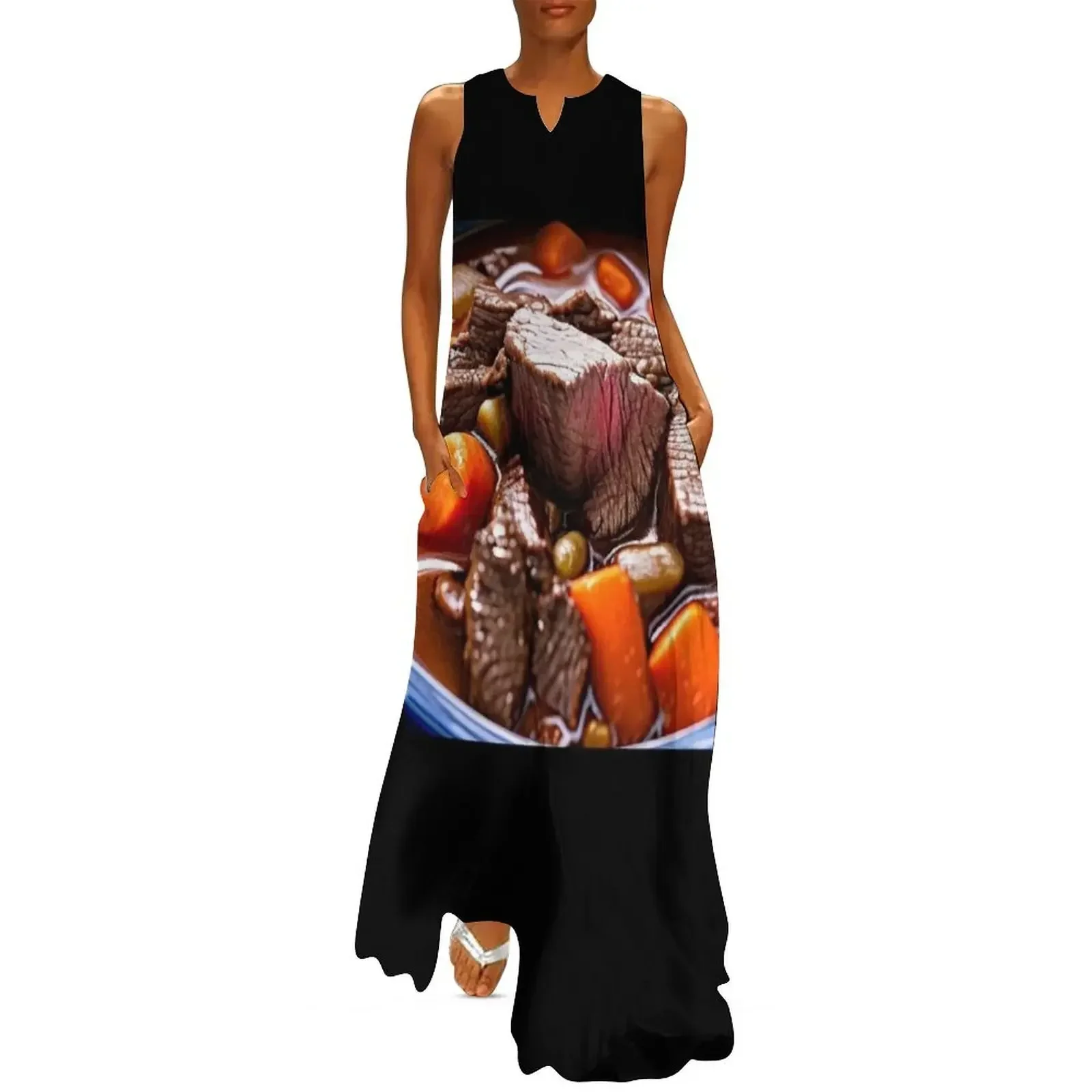 

Beef stew graphic Long Dress Dress women women dress woman