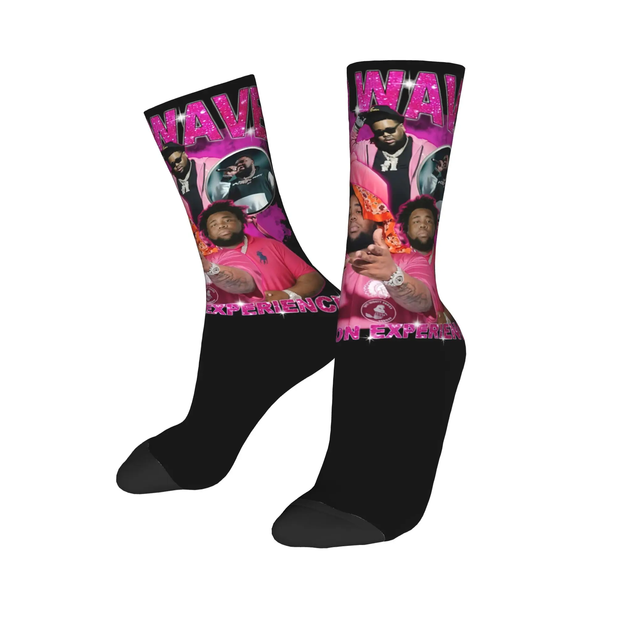 Autumn Winter Harajuku Men's Women's Rod Wave Hip Hop Rapper Last Lap  Socks  Breathable Basketball Socks