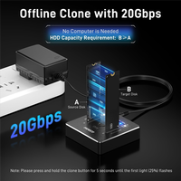 FIDECO M.2 Nvme SATA SSD Cloner Dock USB 3.2 Gen 2 X 2 20Gbps Dual Nvme SATA SSD Enclosure M.2 Duplicator Cloner