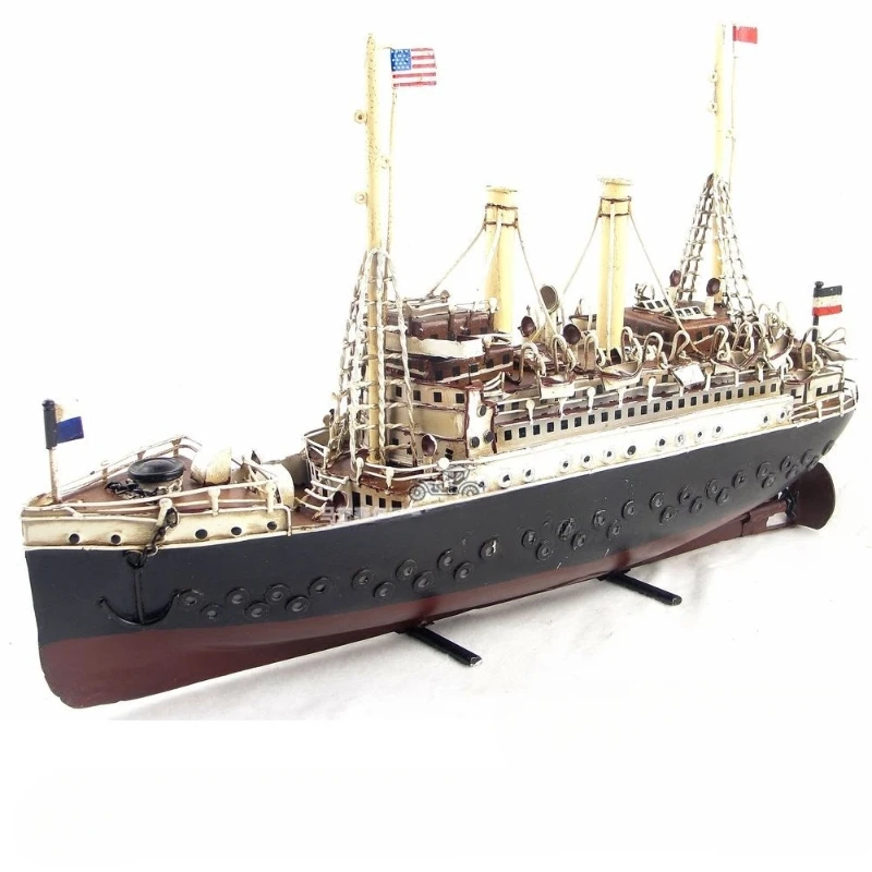 Retro Iron Ship Model Ornaments Marklin Luxury Cruise Model Finished Iron Art Decoration Gift Toy Model