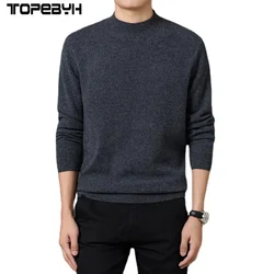 2023 Men's Sweater  Warm and Comfortable Long Sleeve Pullover Sweater  Turtleneck Men Clothing Knit Tops