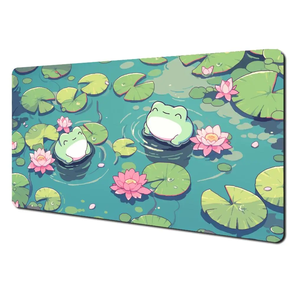 

Gaming keyboard pad Office Soft Non-Slip Carpet Rubber Mice Pad New Models Cute Frog Pond Anime desk mat Home HD Print Mousepad