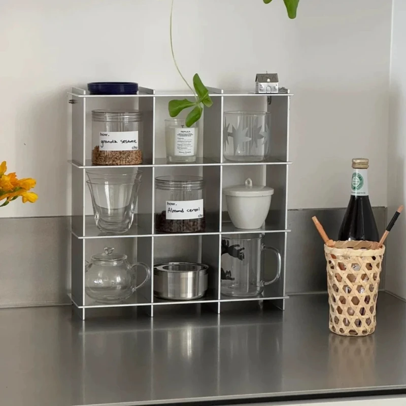 Minimalist Aluminum Alloy Countertop Mug Storage Shelf Multi-Layer Cup Rack Kitchen Organizer Cup Holder Coffee Bar Station view 3