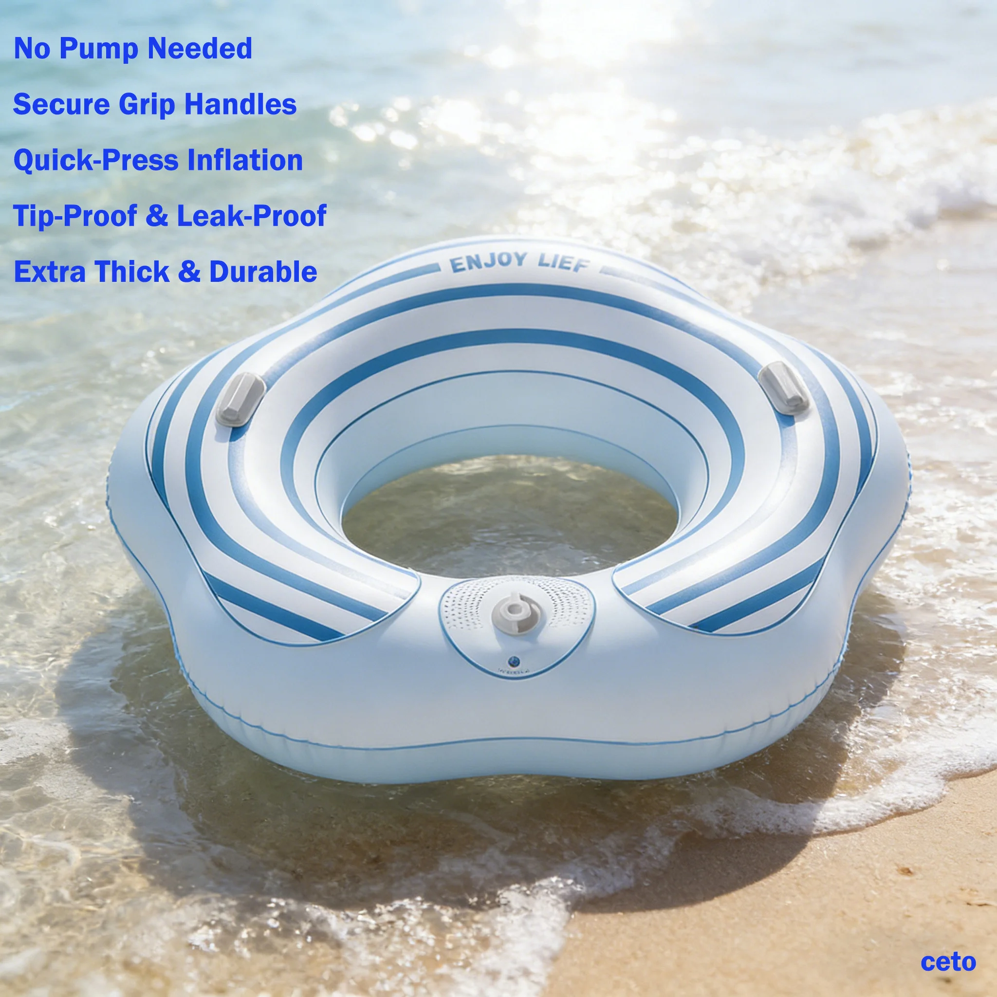 

Inflatable Pool Floats Mermaid Tail Swim Ring – Transparent Blue Donut Tube for Adults Kids,Summer Beach Water Toys, Essential