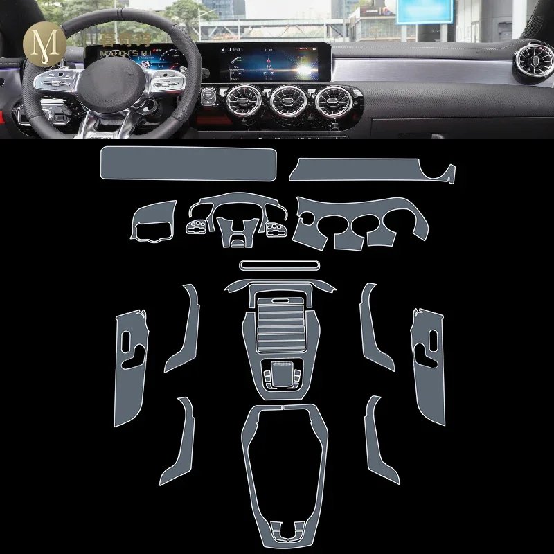 For Mercedes Benz AMG CLA 35 45 2020-2023Car Interior Center console Transparent/Matte TPU Protective film PPF Anti-scratch film