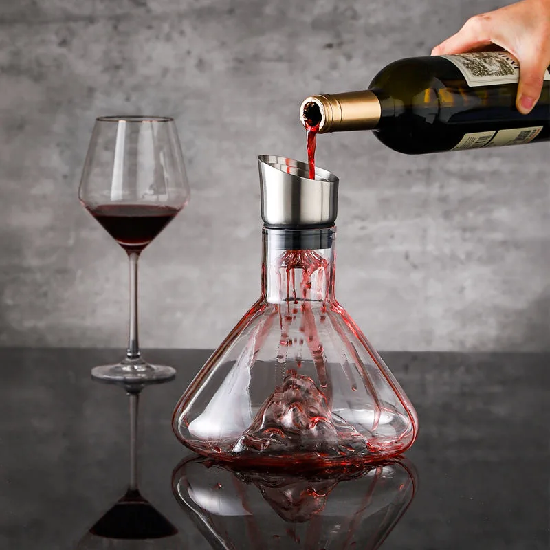 Iceberg Wine Decanters 1500ML Built-in Aerator Wine Carafe Wine Decanter Hand Blown Glass Red Wine filter Bar Party Accessories