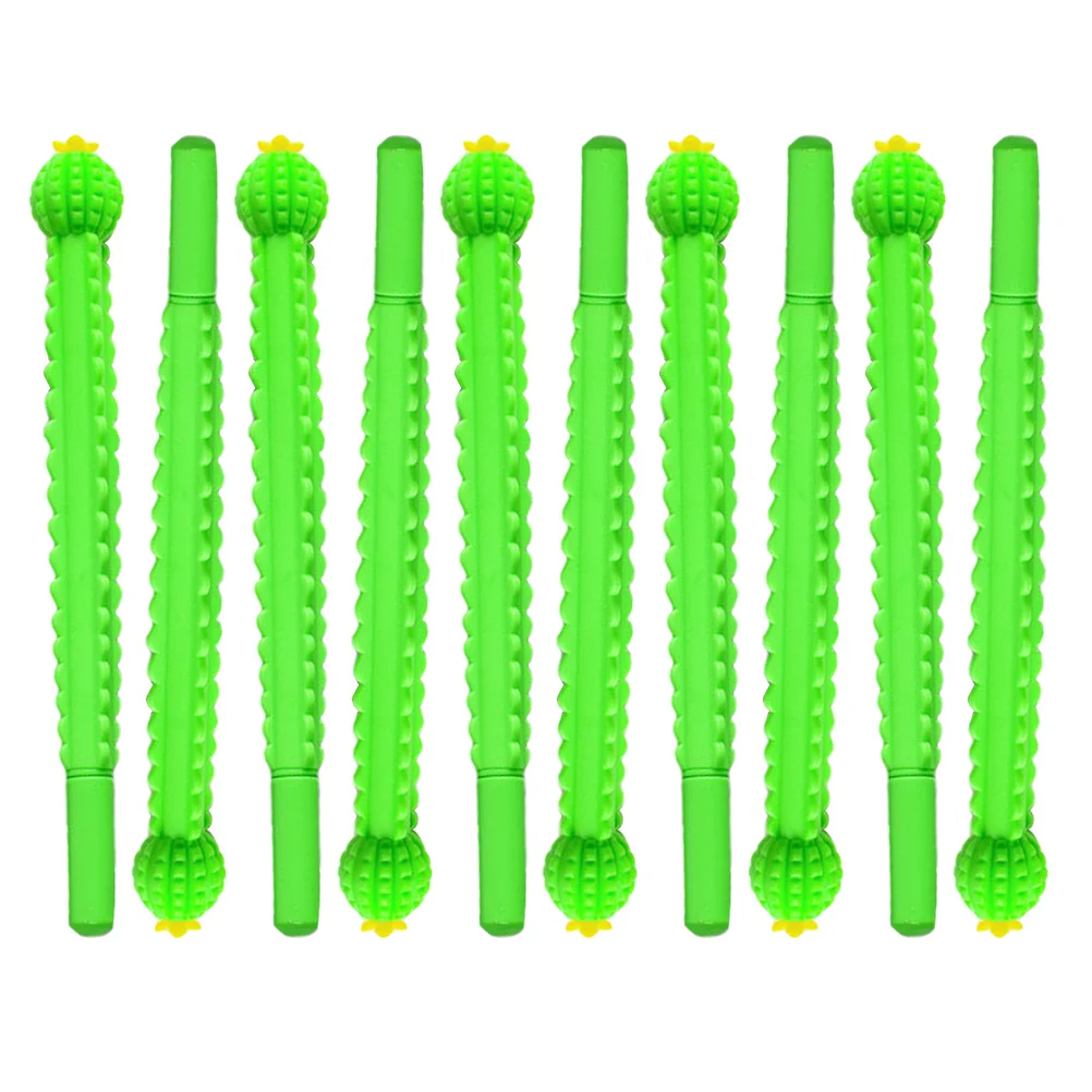 

10Pcs Colorful Cactus Gel Pens Smooth Writing Fluid Comfort Grip Cap-Protected Tip Great for Schoolwork Note Taking Gifting