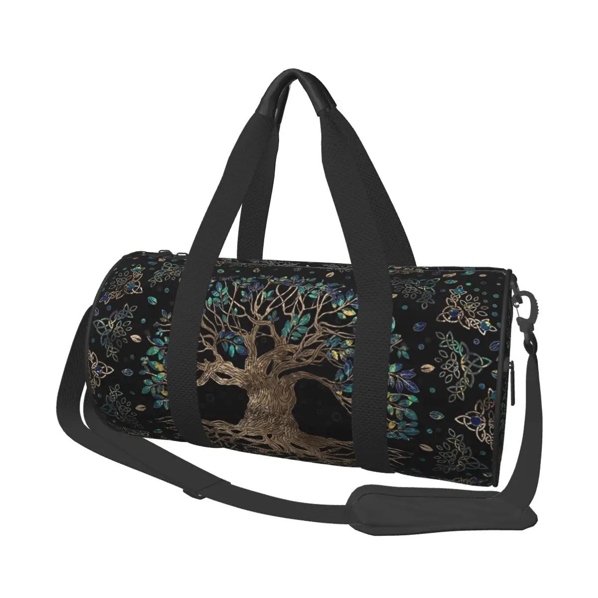 

Tree Of Life -Yggdrasil Golden And Marble Ornament Large Duffle Gym Bag Multi-Functional Duffle Travel Bags Handbags Fitness bag