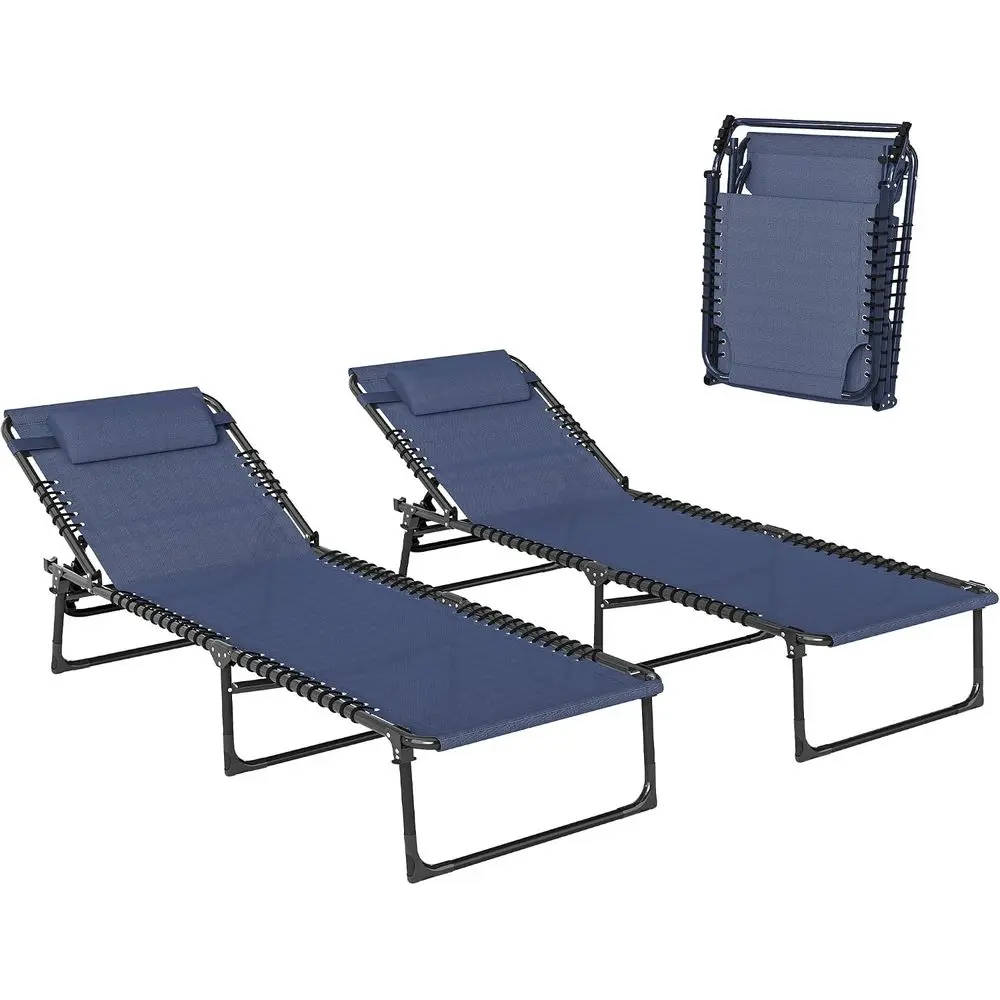 olding Chaise Lounge Chair Set o 2, Patio Sun Tanning Chair, r with 4-Position Reclining Back, Breathable Mesh Seat or Beach, Po