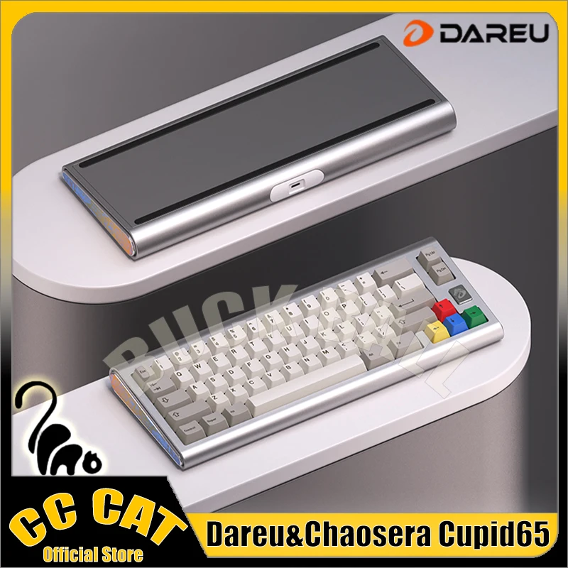 

Механическая клавиатура Dareu & Chaosera Cupid65, беспроводные Bluetooth клавиатуры, 65 клавиш, 2 режима, прокладка, Rgb, горячая переключение, игровая клавиатура для киберспорта