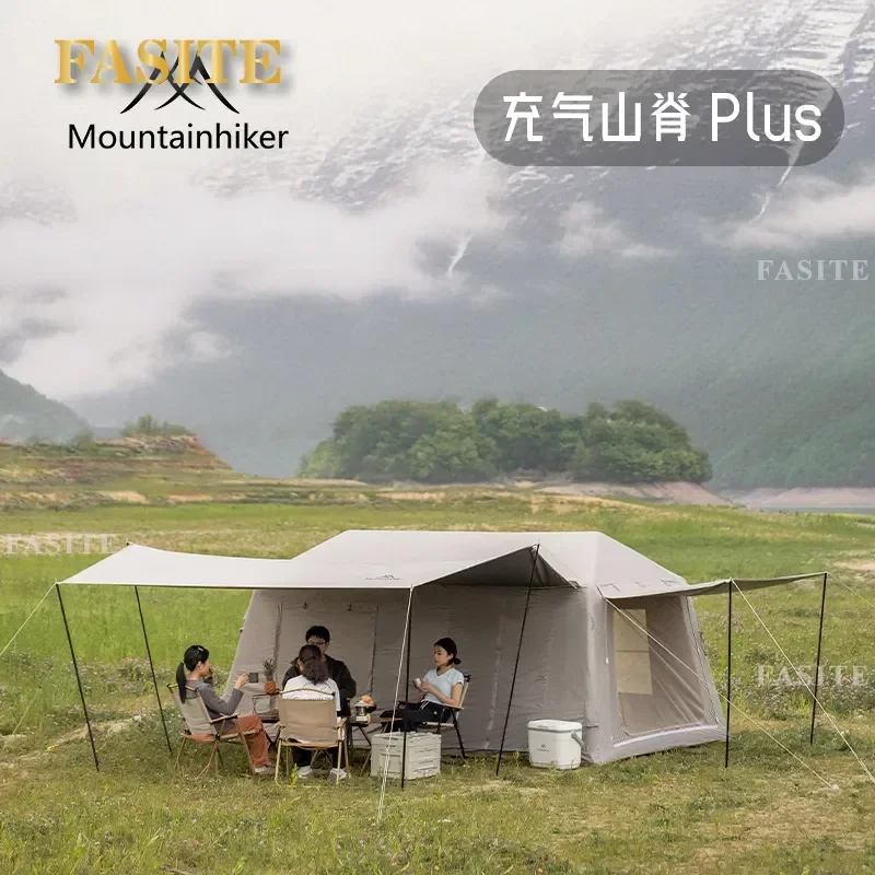 For Mountain Guest Inflatable Ridge Tent Roof Automatic Outdoor Camping Canopy Titanium Vinyl Coated Sunscreen