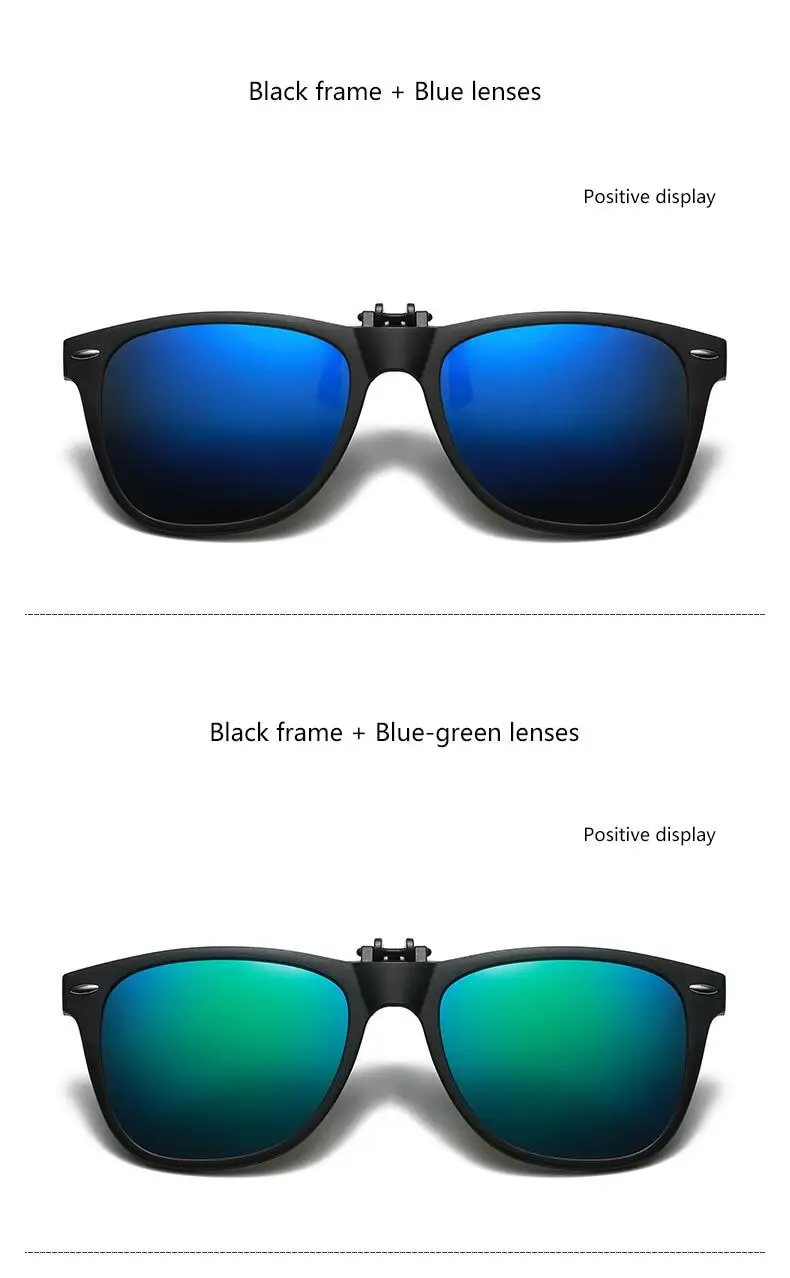 Polarisierter Clip auf Sonnenbrille Männer Färbung Autofahrer Brille Nachtsicht brille Anti Blendung Vintage quadratische Brille Okulos – Detail 16