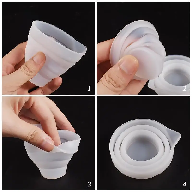 Foldable Silicone Measuring Cup With Scale Epoxy Resin Jewelry Making Tools DIY Epoxy Resin Glue Pigment Mixing Stirring Tools