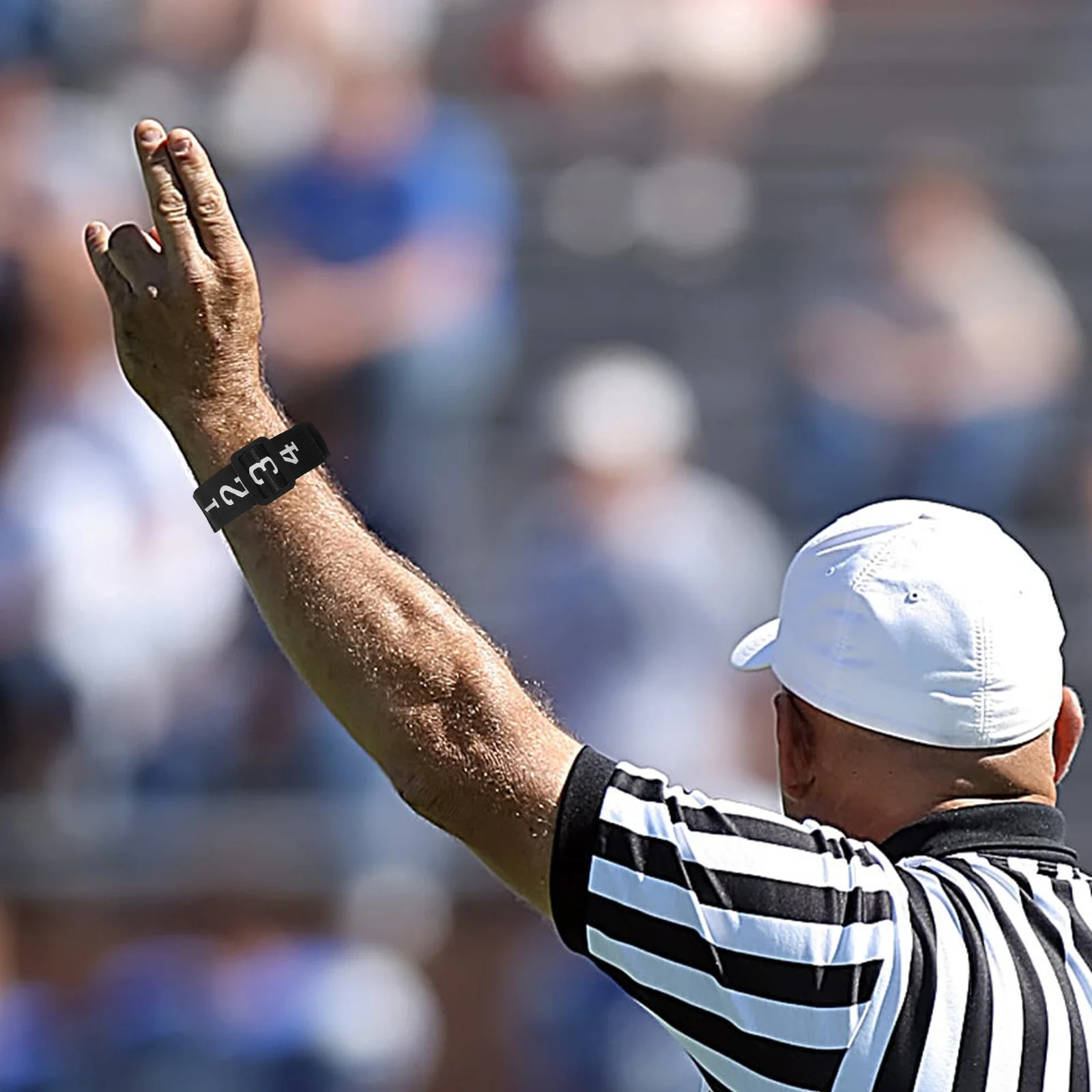 4 pezzi arbitro numerato banda calcio giù indicatore durevole nylon lega arbitro di calcio attrezzatura braccialetto polso numerato