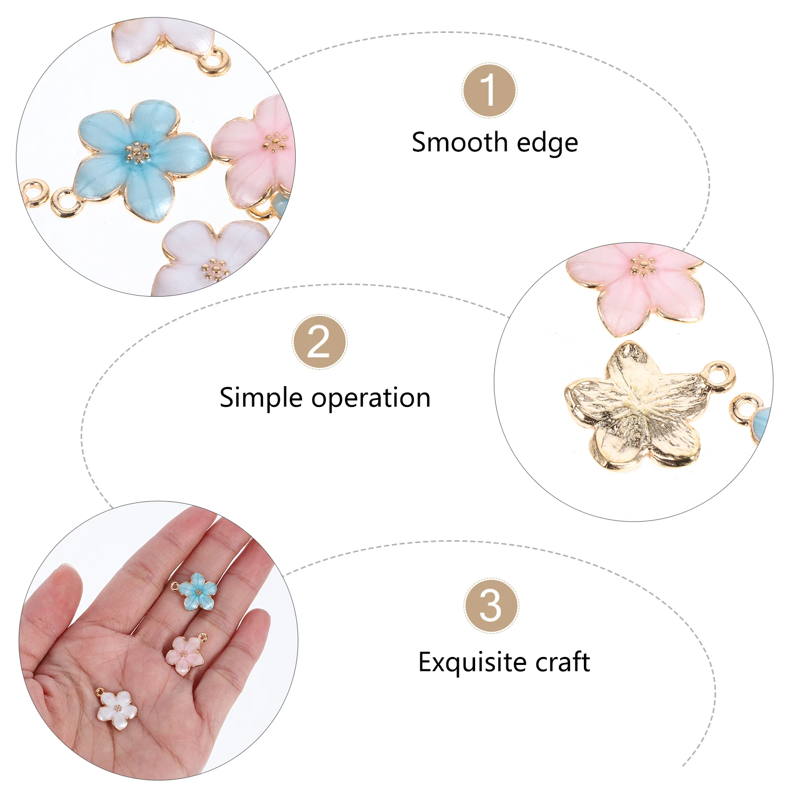 

30pcs Petal Pendant Mini Flower Charms Realistic Jewelry Making Metal Crafts Bracelets Necklace Earring Accessories DIY