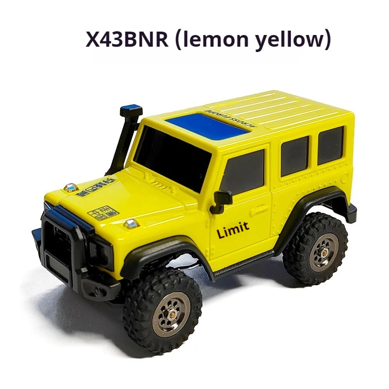 X43 Off Road 1/43 Mini Simulazione Veicolo da arrampicata a tempo pieno a quattro ruote motrici Allarme a bassa tensione Modello di telecomando Auto giocattolo