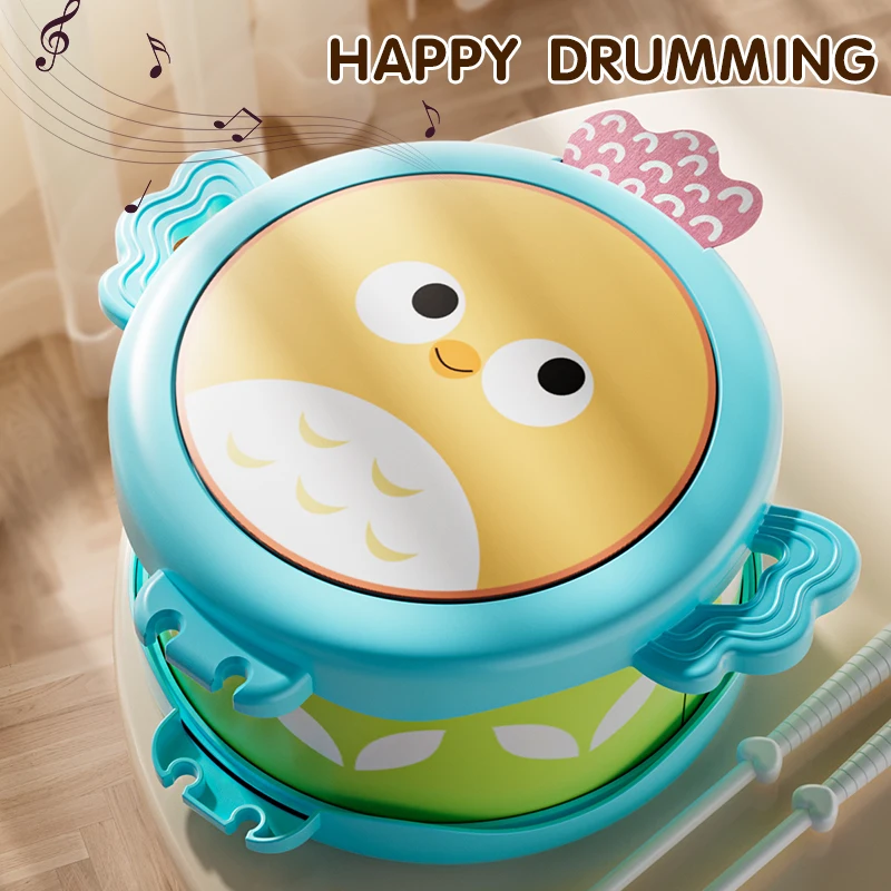 Baby hand drum with drumstick, multifunctional children's educational music toy, cognitive instrument for early childhood educat