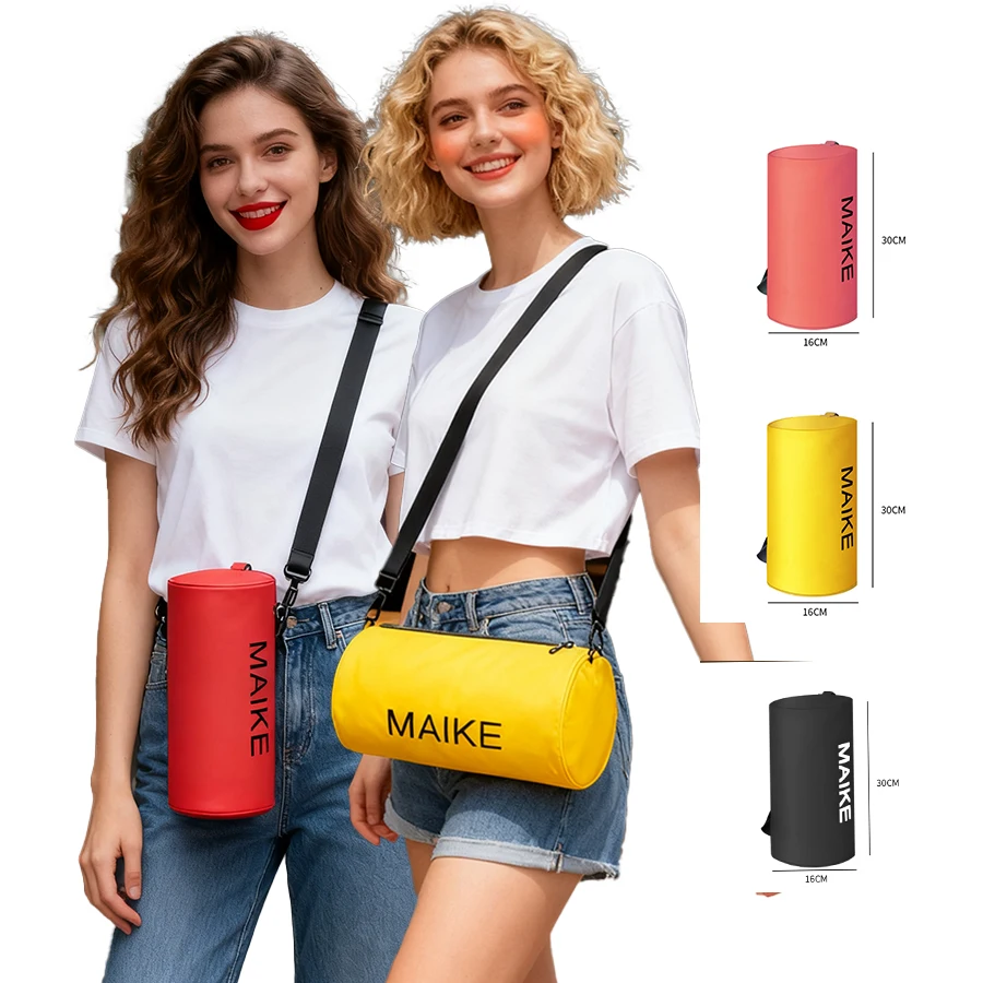 

Спортивная сумка для фитнеса, цилиндрический дизайн большой емкости 5 л с независимым отделением для обуви, износостойкий нейлоновый материал, широкий плечевой ремень, многофункциональная тренировочная сумка унисекс, подходит для спортзала, йоги, плавания