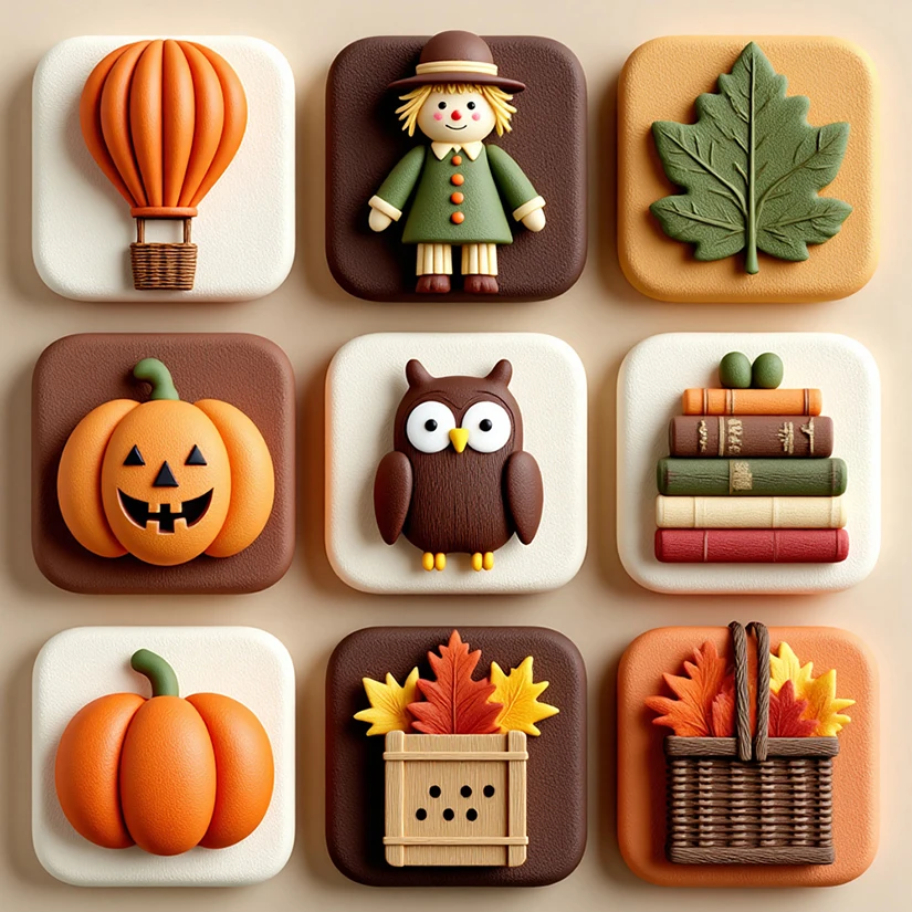 Pumpkin Scarecrow Maple Leaf Thanksgiving Day Silicone Sugarcraft Mold Cupcake Baking Mould Fondant Cake Decorating Tools
