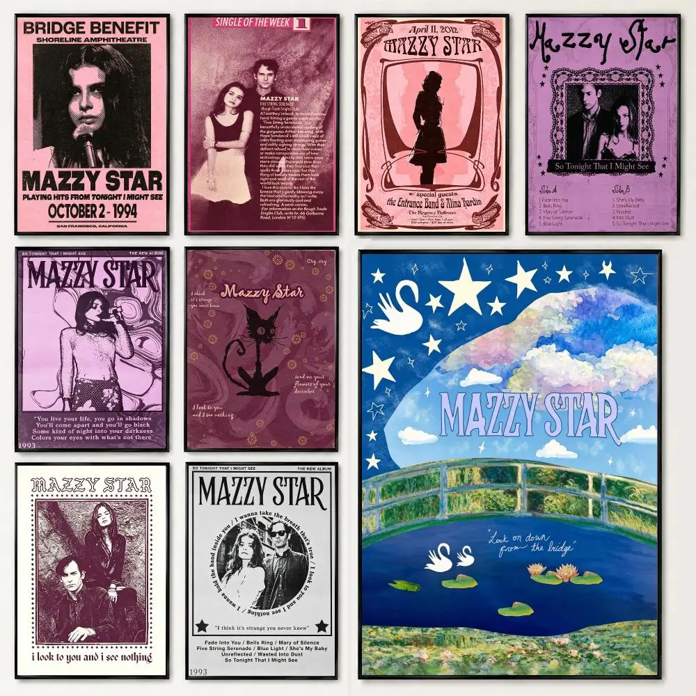 band Mazzy Star Poster HD Poster Black and White Simple Home Decor for Living Room Bedroom Corridor and Gift Giving