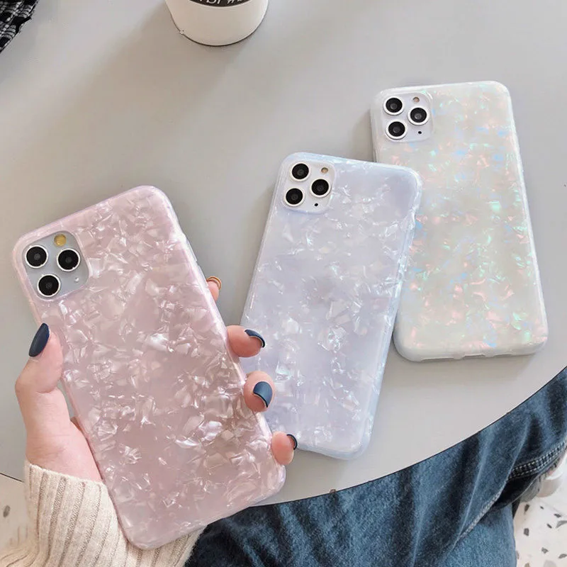 Glitter Dream Conch Shell Phone Case For Samsung Galaxy S24 S23 S22 S21 S20 FE Ultra 5G S10E S10 S9 S8 Plus Silicone Cover Coque