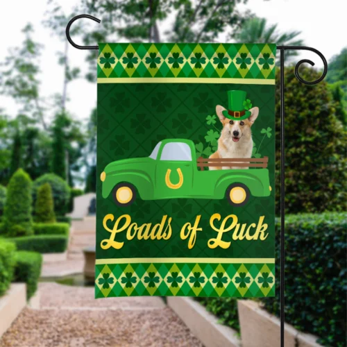 Corgi Patrick's Day garden flag , Dog Spring Irish Day Flag, Patrick dog flag LLK ZZU WWL IIC