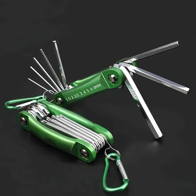 8pcs Folding Hex Key Set Torx Allen Wrench Multi-Tool Flat Head Bicycle Furniture Auto Repair Screwdriver Hand Tools Kit