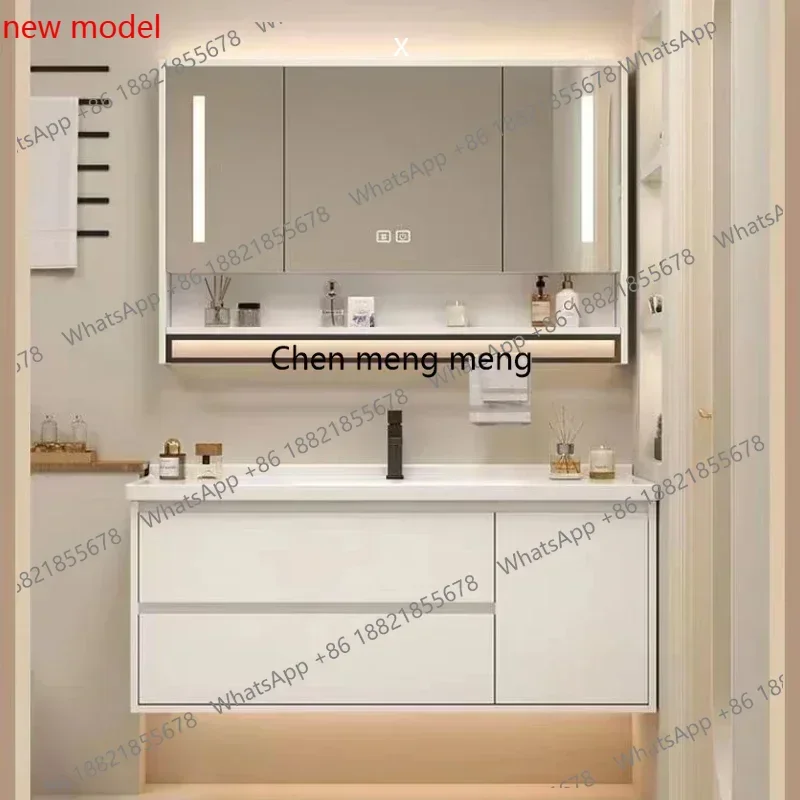N138  Narrow Luxury Mirror Bathroom Cabinets Drawer Corner Vanity Bathroom Cabinets Storage Closet Armadietto Room Furniture