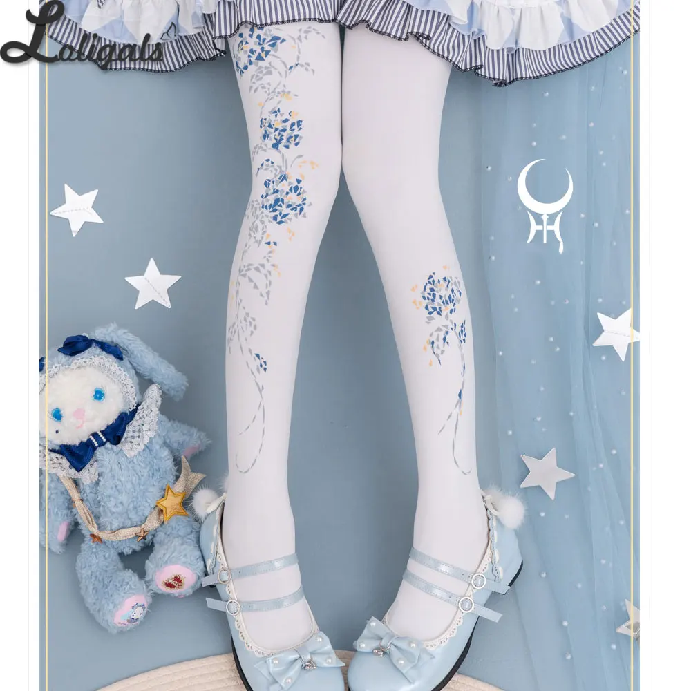 Sweet Lolita Pantyhose 120 Denifer Geometric Printed Tights for Women ~ Diamond Flower by Yidhra