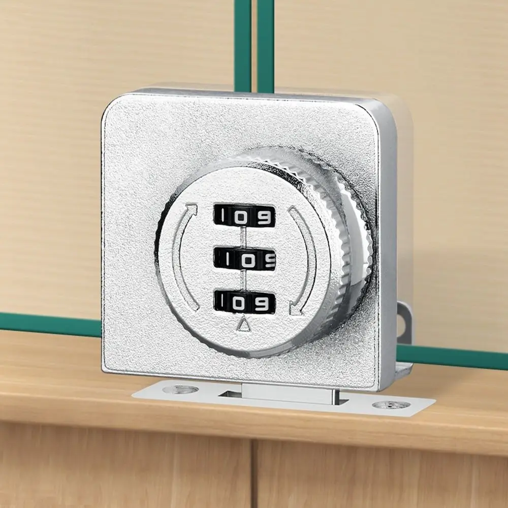 سبائك الزنك باب زجاجي قفل بكلمة مرور الأجهزة الأثاث عرض القضية قفل 3 رمز رقمي الأمن قفل مجمع خزانة زجاجية #1