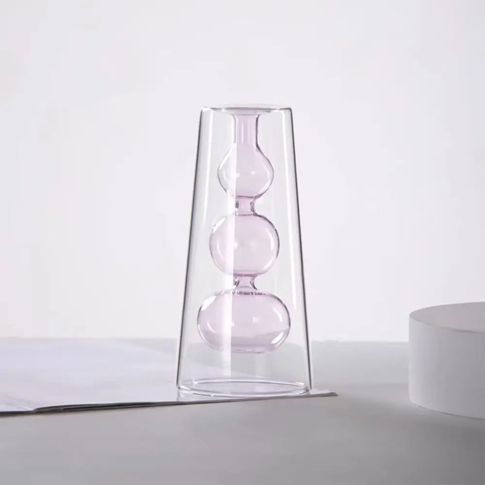 Nordic Style Colored Glass Vase Creative Elegant Aromatherapy Diffuser Bottle Minimalism INS Volatile Containers Room