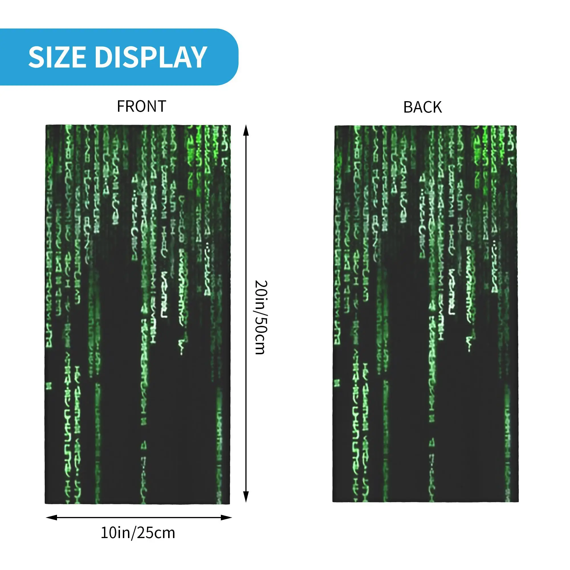 Матричная бандана, гетры с принтом, маска, шарф, теплая Балаклава для езды на велосипеде для мужчин и женщин, моющаяся для взрослых