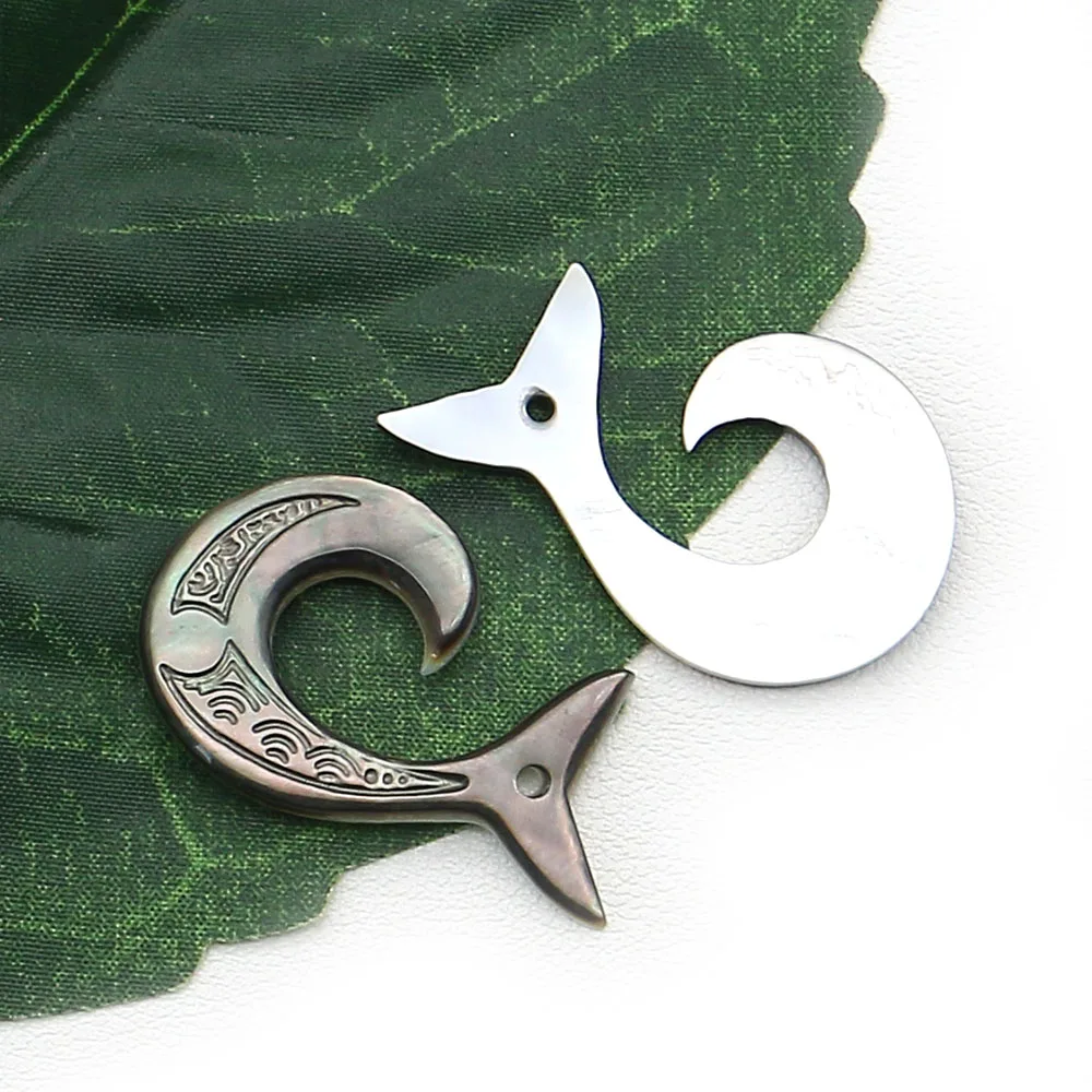 هاواي نمط الطبيعية أم اللؤلؤ شل قلادة منحوتة حورية البحر ذيل بولينيزيا سحر لصنع المجوهرات عقد دي اي واي القرط