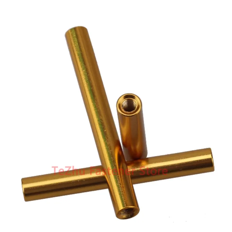1/5pcs M2 M3 Round Aluminum Standoff Column Rod Spacer Long Nut Spacing Screw Anodized Golden Length 6-60mm Female Thread