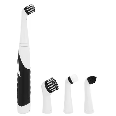 ABZV-4 In 1 Electric Sonic Scrubber Cleaning Brush Household Cleaner Brush With 4 Brush Heads Brew