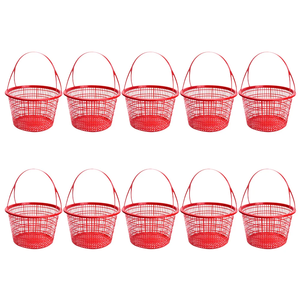 

10Pcs Plastic Fruit Picking Basket Holder Strawberry Cherry Vegetable Container Portable Harvest Basket