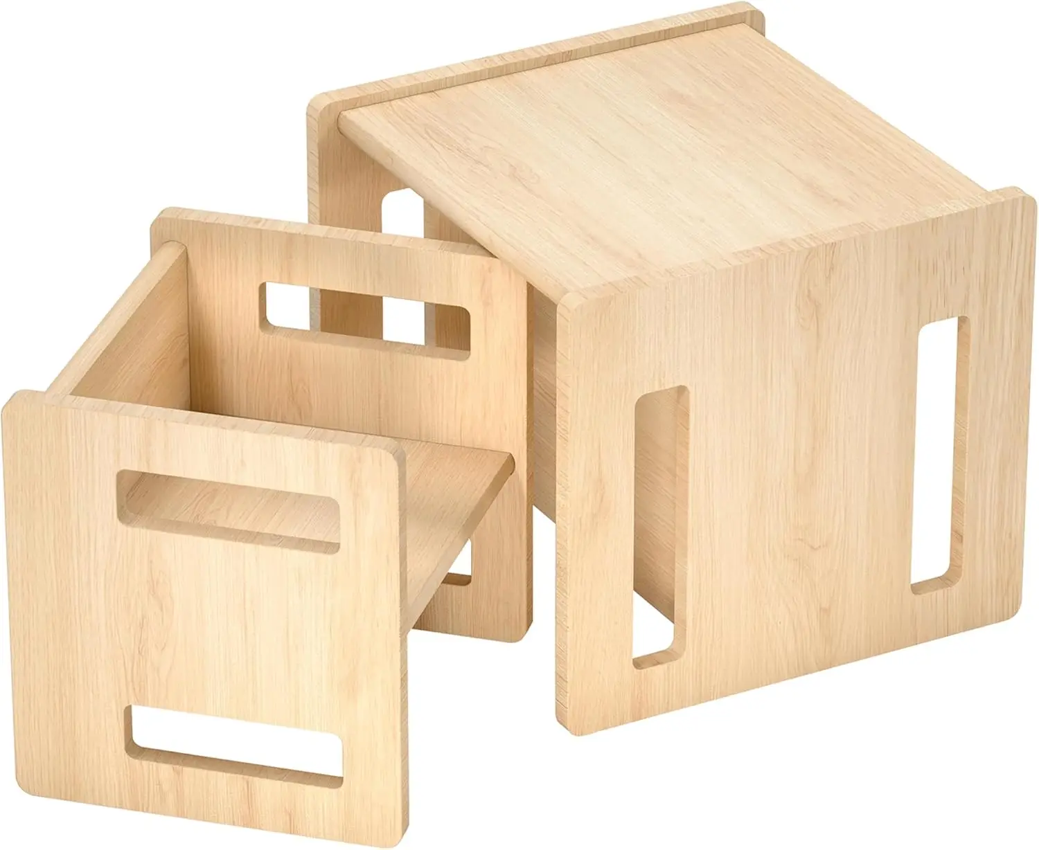 

Montessori Weaning Table And Chair, Kids Table And Chair Set, Solid Wooded Toddler Table, Cube Chairs For Toddlers - Real