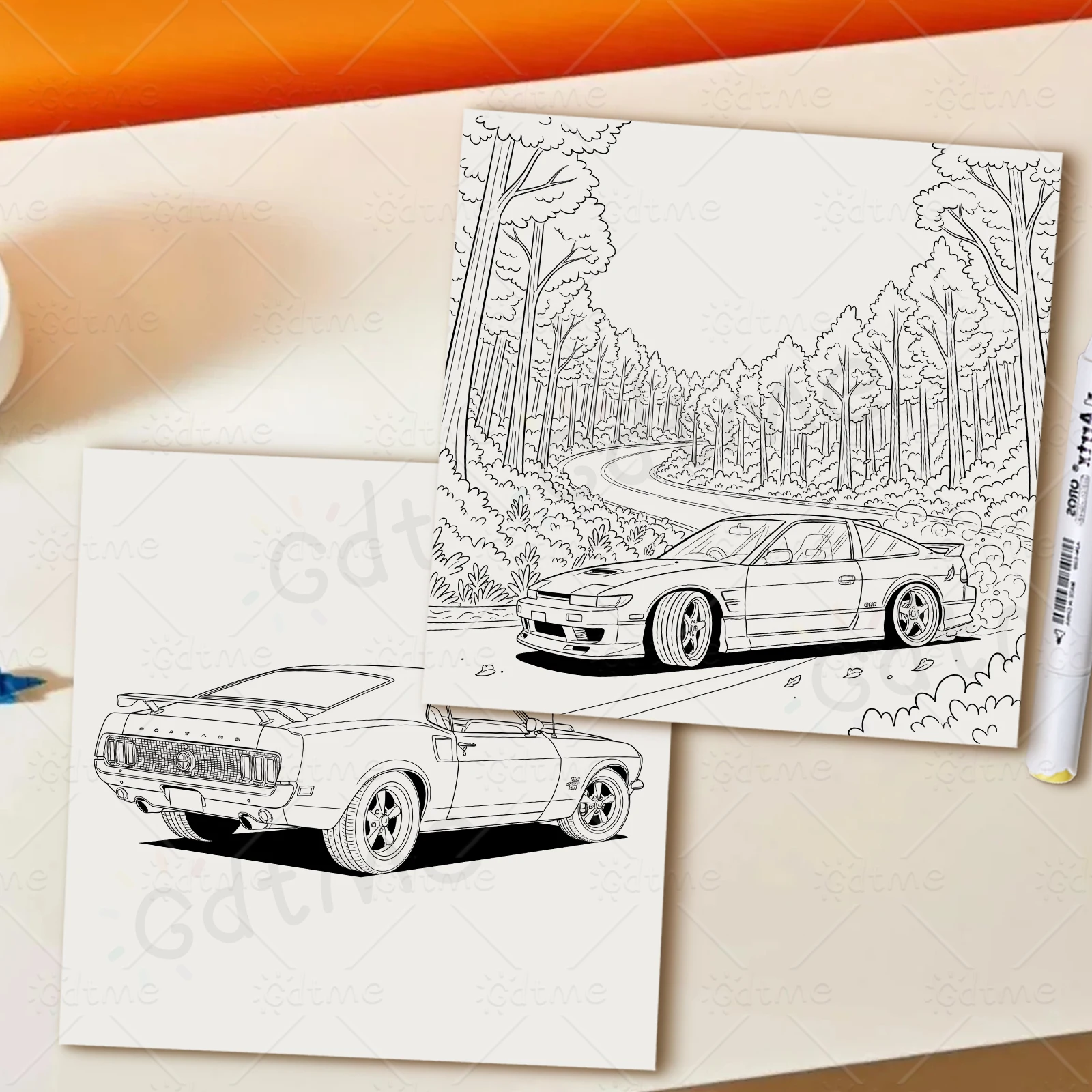 ANIMATED DRIFT CAR Malbuch mit einfachen Mustern für Erwachsene, niedliches Zeichenbuch, perfektes Geschenk für Party und Geburtstag ﻿ – Detail 8