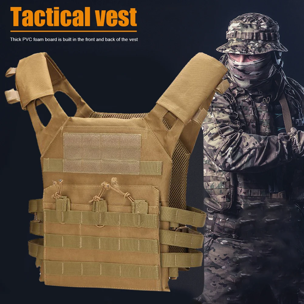 

600D Hunting Tactical Vest Waterproof Outdoor Body Armor Lightweight JPC Molle Plate Carrier Vest for CS Game Jungle Equipment