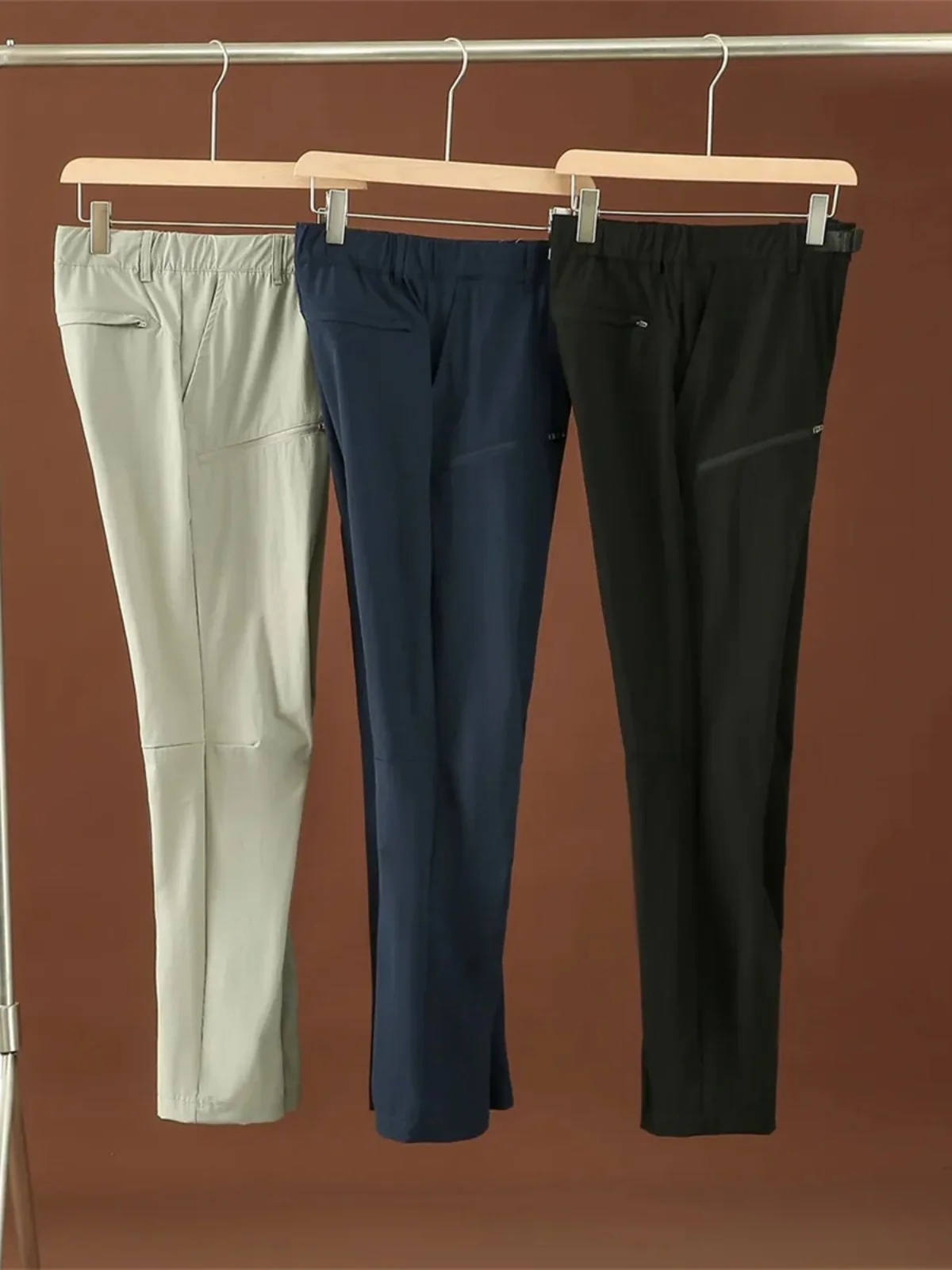 

Qui Dry Outdoor Sports Men's Casual Pants Breathable Water Resistant 3D Tailored Elephant Sle Summer Faionable Urban Le...