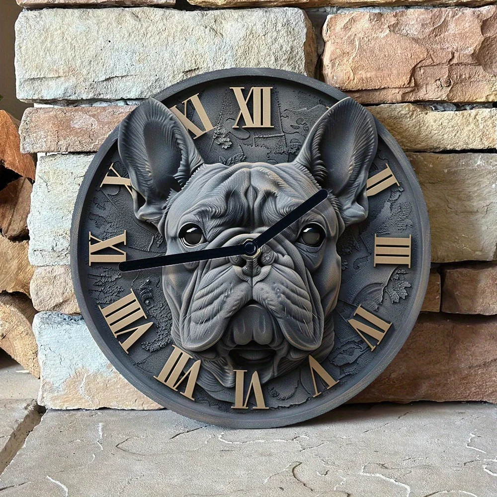 French Bulldog Themed Silent Wall Clock- Diy Spring Bedroom Decor, Perfect Graduation Gift For Girls  wall clock modern design