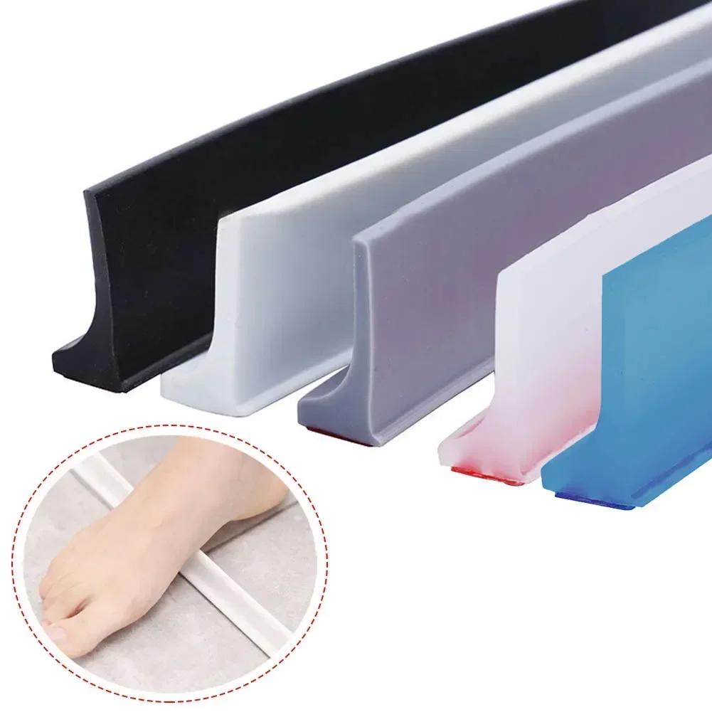 Silicone Shower Barrier Bathroom Water Stopper Water Barrier Retaining Strip Dry And Wet Separation Door Sealing Strip