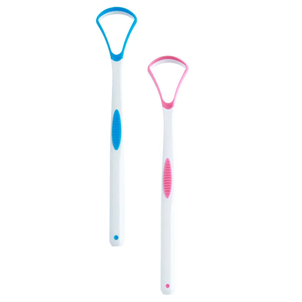 

2Pcs Tongue Scraper Oral Cleaner Tool Remove Bad Breath Residue Cure Thick Tongue Cleaning Brush Halitosis Prevention