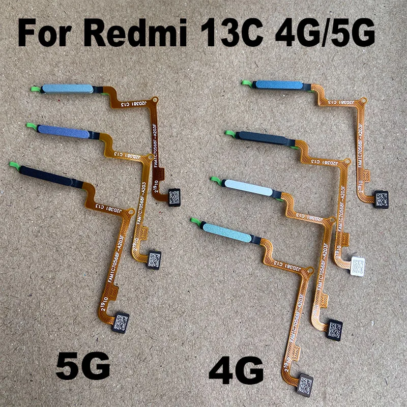 Replacement For Xiaomi Redmi 13C Fingerprint Sensor Recognition Flex Cable Power Button Smartphone Repair Parts 4G 5G