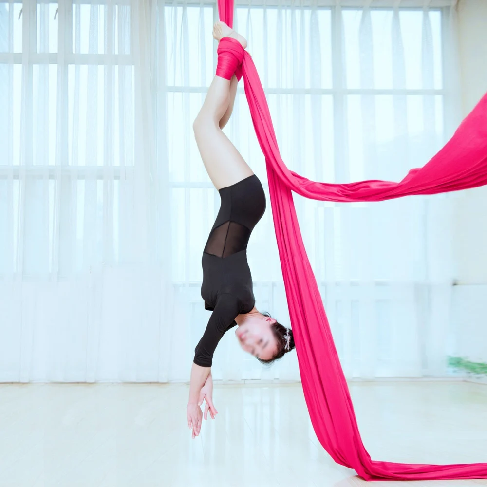 

7.6yards 7m Aerial Silks Yoga Hammock Swing GYM Home Outdoor Fitness Anti-Gravity Silk Body Building Pilates Belt