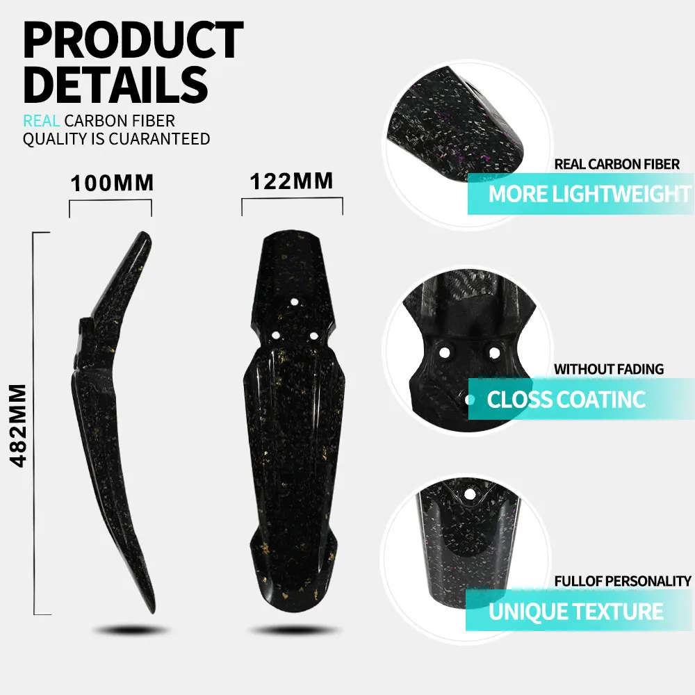 Funparts Front Fender Mudguard Wheel Protection Carbon Fiber For Surron Lightbee S X Segway X160 X262 Electric Dirt Bike E-bikes - view 2
