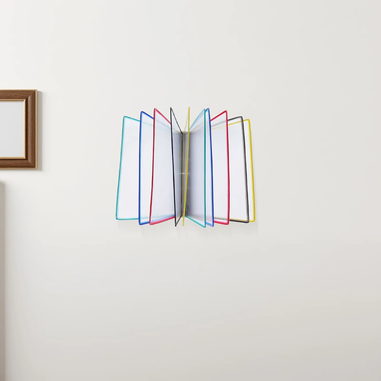 Wall File Holder A4 10 Page Wall Mounted Document Display Rack Iron PVC Literature Stand for Office Meeting Room