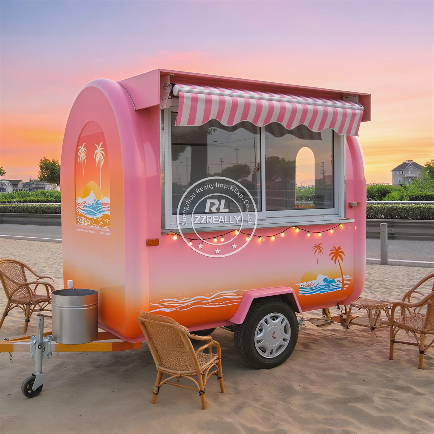 

Food Truck Hot Dog Beverage Trailer USA Customized Concession Food Trailer With Full Restaurant Kitchen Equipments